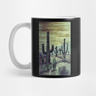 Cactus in the desert at sundown Mug